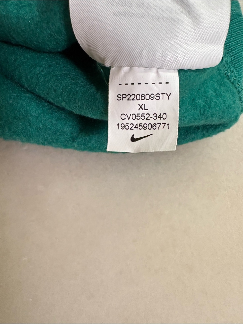 Nike Men's Teal Pullover Hoodie with White Drawstrings - Picture 6 of 7